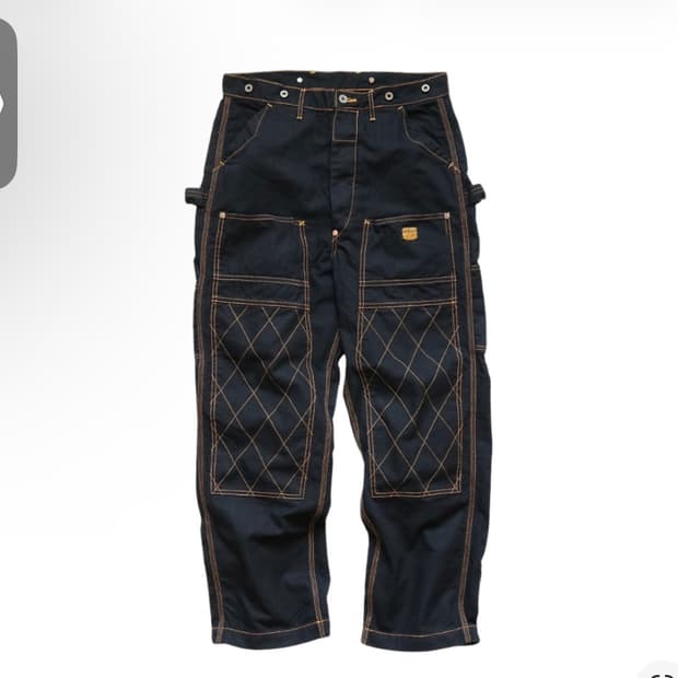 캐피탈 씬 캔버스 럼버 팬츠 블랙