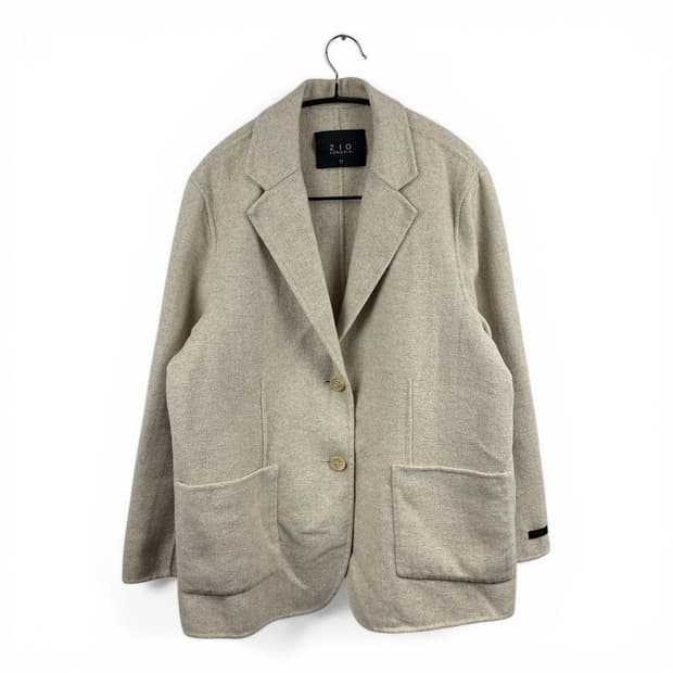 (77) 지오송지오 핸드메이드 울 헤링본 코트 자켓