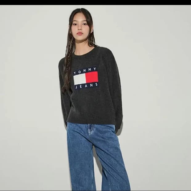 타미진스 릴랙스 플래그 스웨터 그레이 xs 새상품