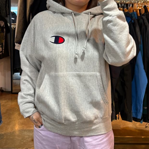 챔피온 리버스위브 그레이 후드