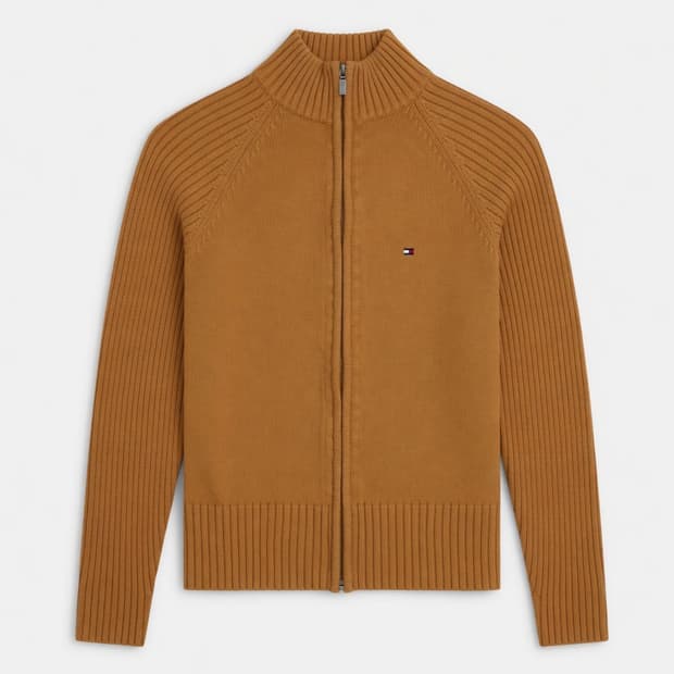 [S] TOMMY HILFIGER 타미힐피거 코튼 니트 집업