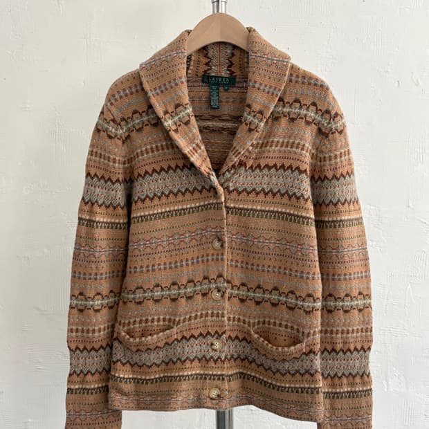Ralph Lauren 랄프로렌 페어아일 숄칼라 가디건