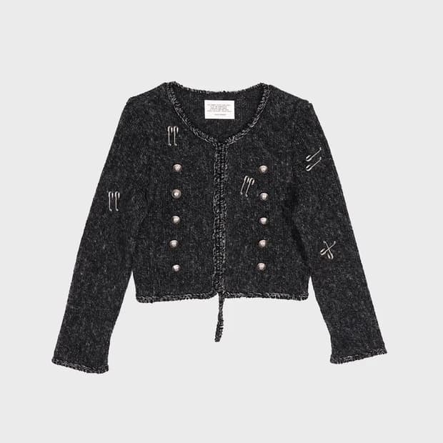 [Dared] CREST DOUBLE BUTTONKNIT CARDIGAN