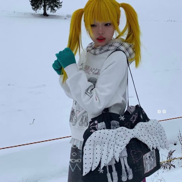 겨울소녀빅날개도트패딩백디어마이키코테스트메커니즘허그유어스킨aeae샬롬클럽