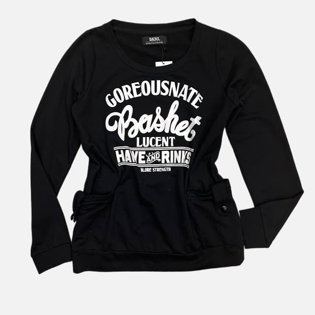 BACKS lettering strap pocket t-shirt