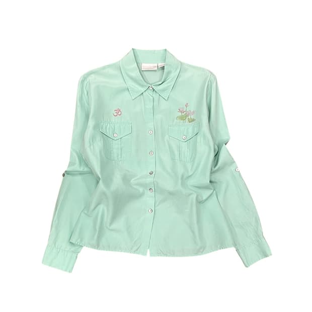 Mint Silk Karma Printing Shirt