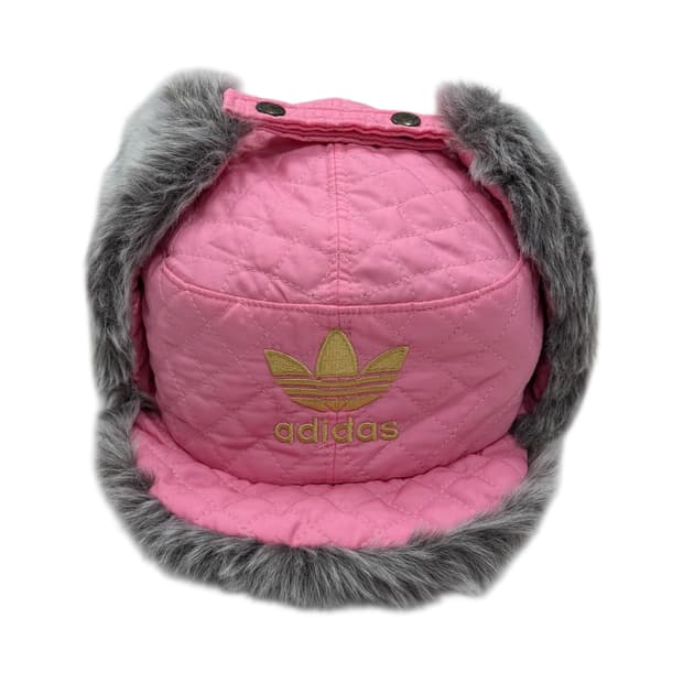 아디다스 빈티지 파이어버드 트루퍼햇 Y2K 모리걸 귀도리 군밤모자 핑크