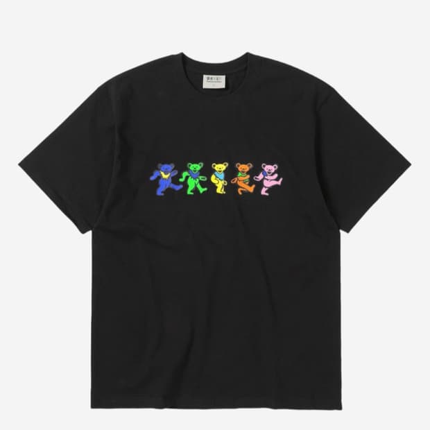 (새상품) 디스이즈네버댓 그레이트풀 댄싱베어 티셔츠 블랙