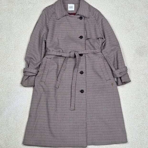 [스튜디오 톰보이] 하운드투스 체크 벨티드 래글런 코트 | 00236