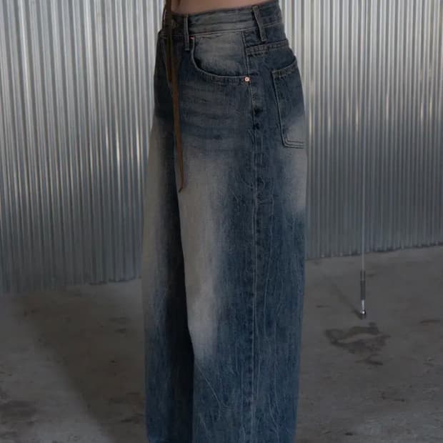 runtz CRACKED DENIM 런츠 데님 빈티지 워싱 청바지