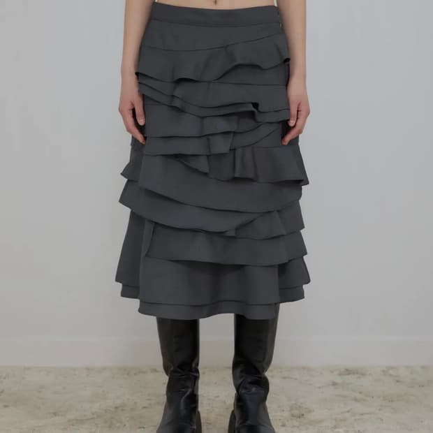 플레어업 Faye Frill Midi Skirt 2사이즈