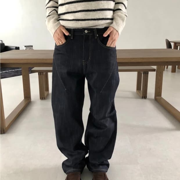 스티치 세미와이드 데님