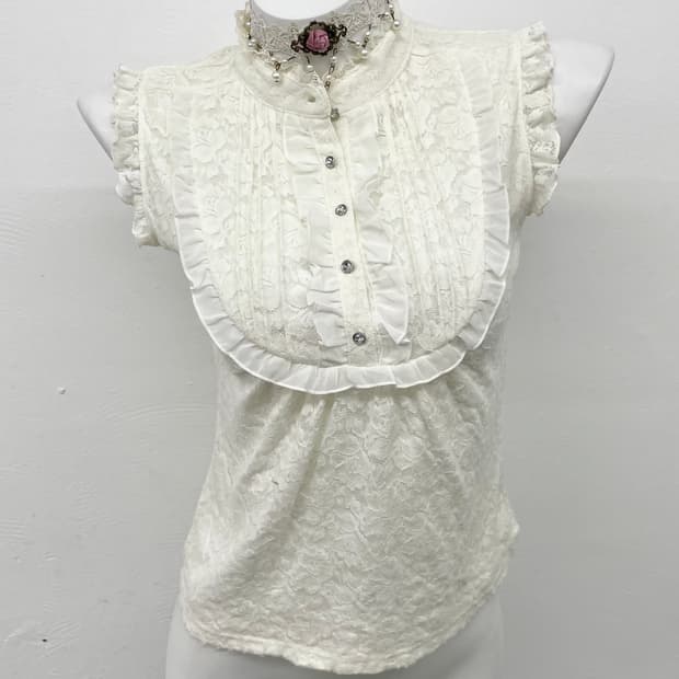 퓨어 갸루 레이스 버튼 탑