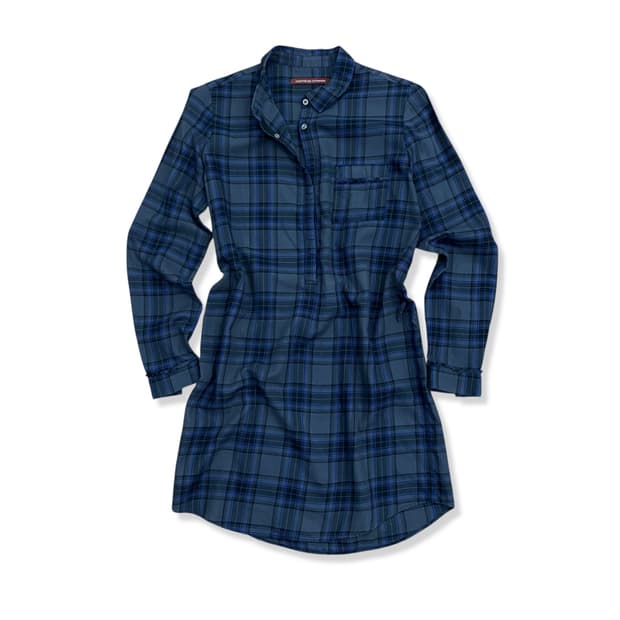 Damaged Yoke Detail Check Long Shirt