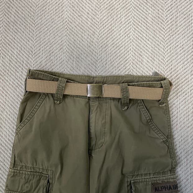 빈티지 골드 버클 웨빙 벨트