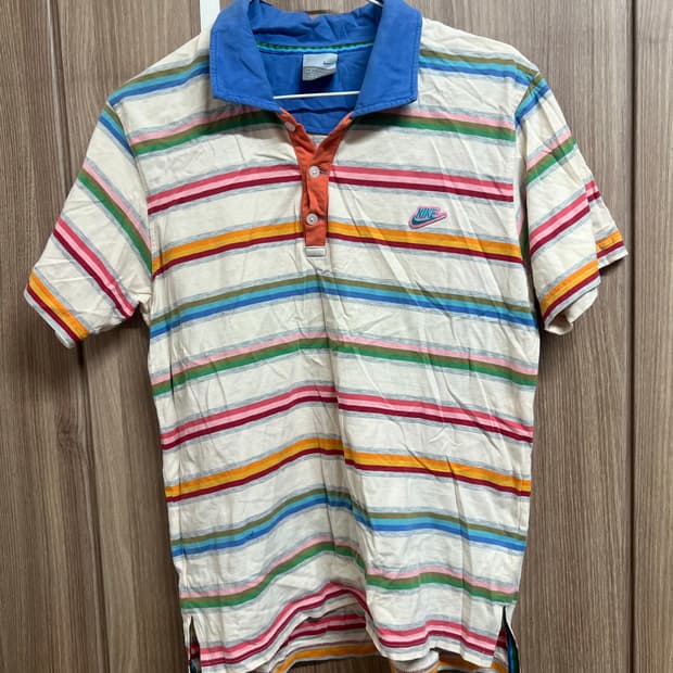 나이키 빈티지 올드스쿨 멀티 스트라이프 카라티 반팔 95 M