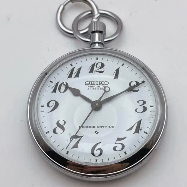 세이코 PRECISION 빈티지 철도 회중시계 풀박스