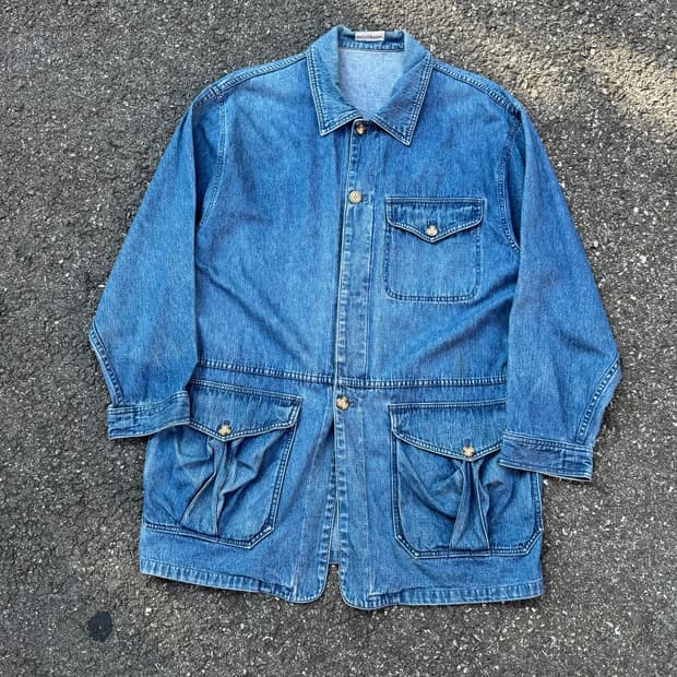 90s 벨엘렌센 레트로 데님 커버올 자켓