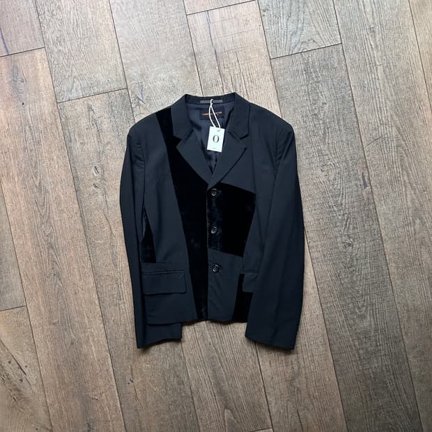 90's Velour Fabric Block Jacket