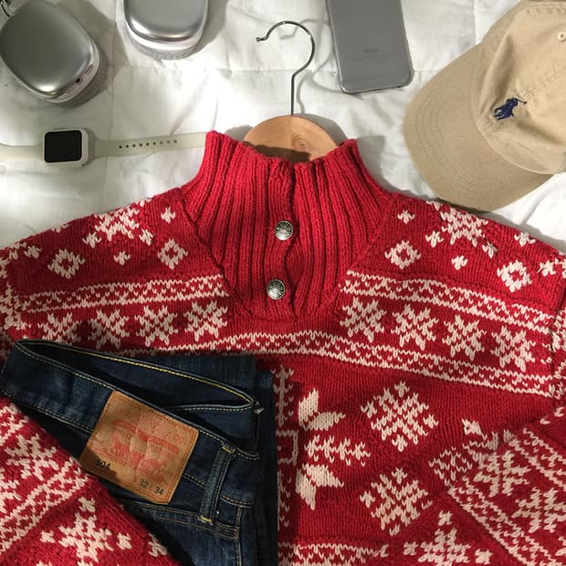 (MAN) 폴로랄프로렌 버튼넥 스웨터 L 