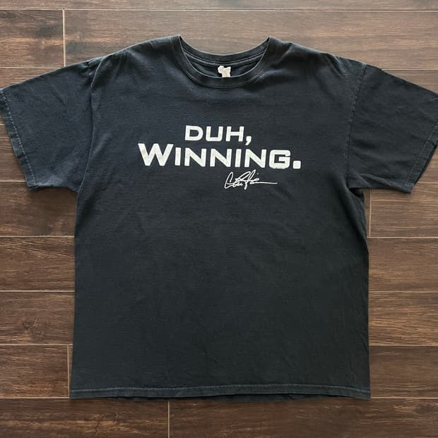 [XL] 미국 빈티지 찰리신 DUH, WINNING 티셔츠