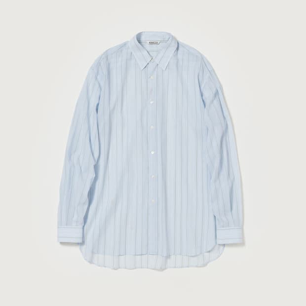 [3] 오라리 하드트위스트 스트라이프 셔츠 블루