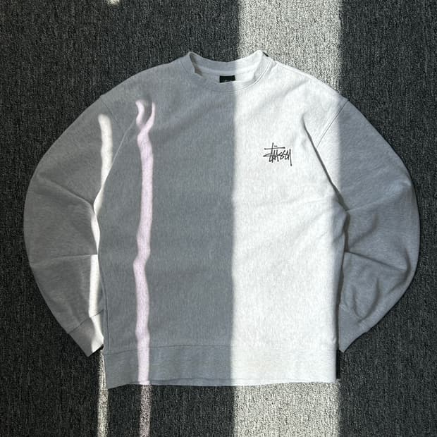 스투시 베이직 멜란지 빅로고 맨투맨