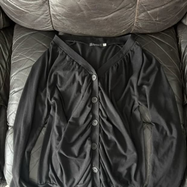 shirring v-neck cardigan