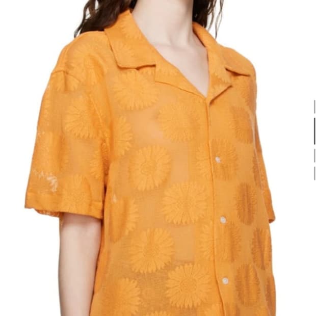 보디 선플라워 자수 셔츠