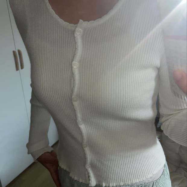골지 펀칭 가디건