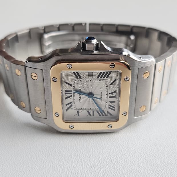 까르띠에 산토스 갈베 라지 콤비 오토매틱