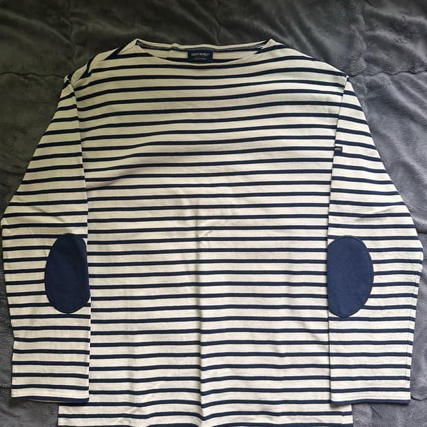 세인트제임스 롱슬리브 스트라이프 네이비