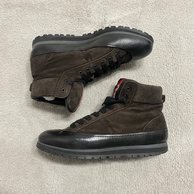 285) 프라다 스포츠 스웨이드 비브람 부츠 브라운