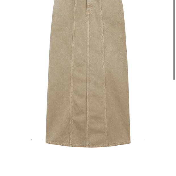 마지셔우드 SNOW WASHED MAXI DENIM SKIRT_camel