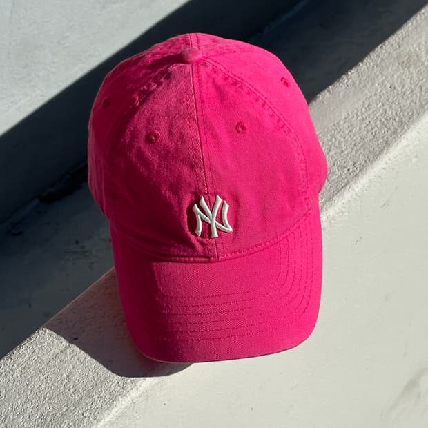 [F] MLB 엠엘비 양키스 로고 핫핑크 볼캡 모자