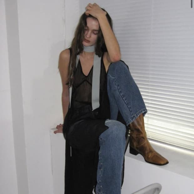 파티멘토 쉬어 레이어드 원피스 블랙 M 새상품