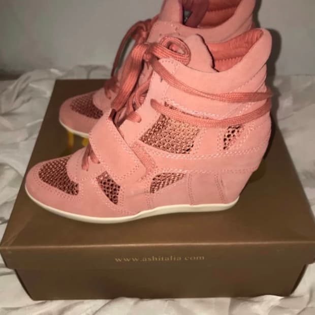 아쉬 웨지 하이탑 스니커즈 핑크 