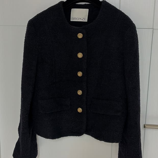 BRONZE 블랙 부클 트위드 자켓 44-55반 새상품