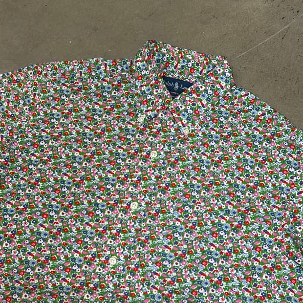 M 폴로랄프로렌 꽃무늬 반팔 셔츠 