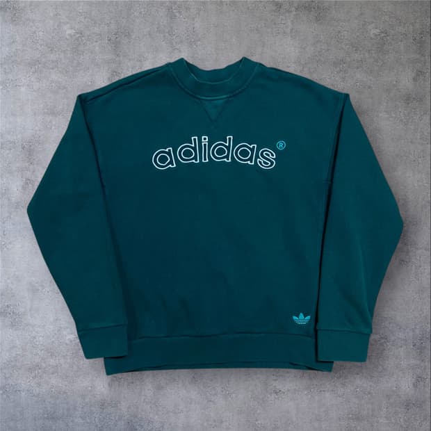 아디다스 스펠아웃 로고 청록 맨투맨