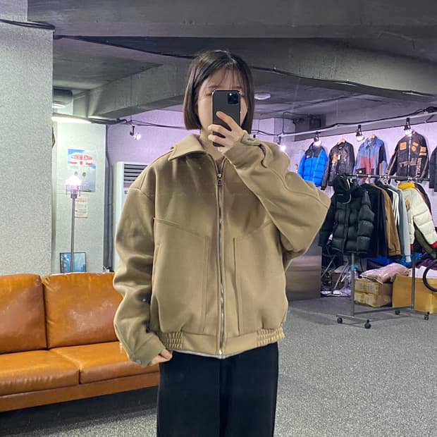 빈티지 스웨이드 베이지 베이직 자켓 B3868