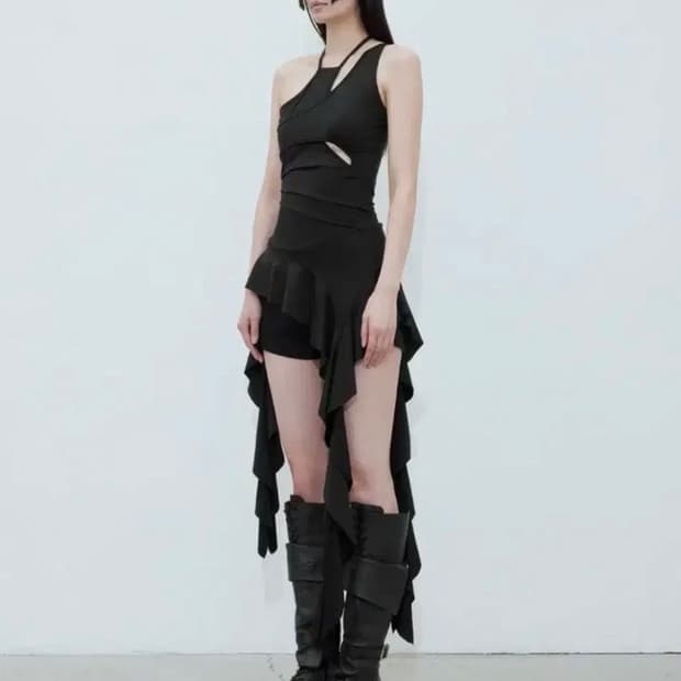 보헤미안서울 러플 미니 드레스 ruffle mini dress