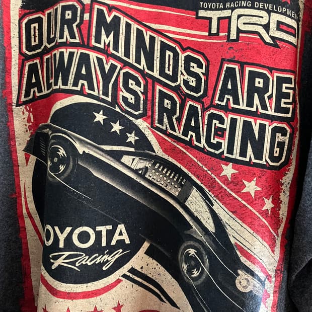 토요타 Toyota TRS 레이싱 프린팅 티셔츠 XXL 구제 빈티지 