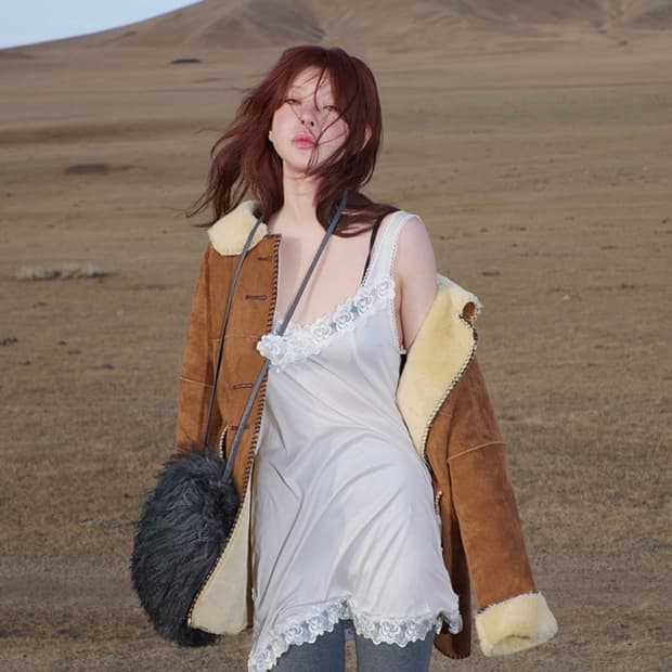 (새상품) 프레클 로즈 레이스 슬립 미니 드레스 시눈 스컬프터 누아누