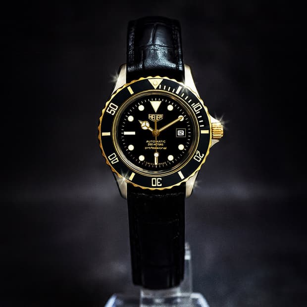 태그호이어 프로페셔널 1000M 블랙판 여성용 쿼츠 가죽 시계