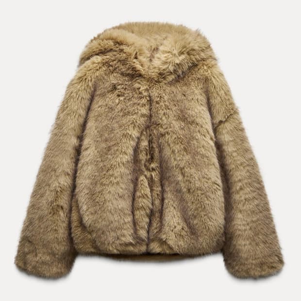 구해요) 자라 퍼 후드 자켓 FAUX FUR HOODED COAT