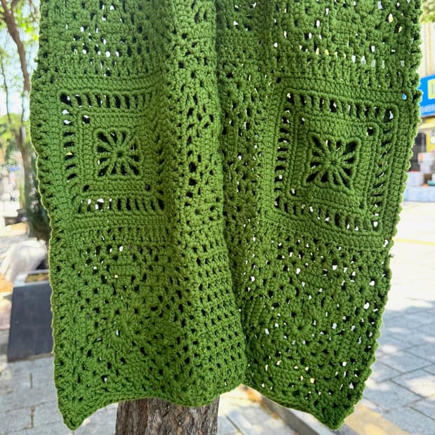 Moussy Green Knit Crochet Pants