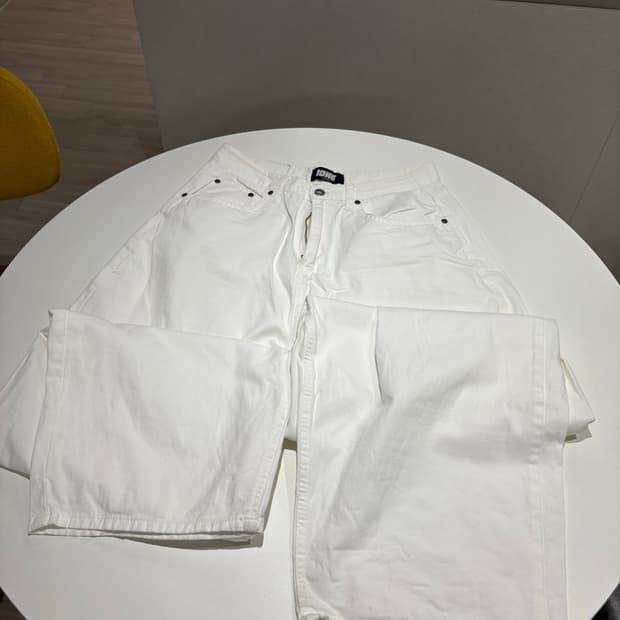 써니데이나이스 데님 와이드 팬츠 M 화이트