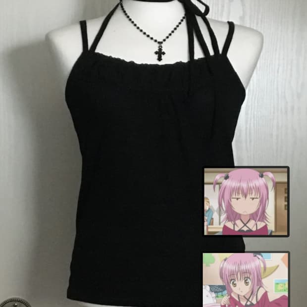 빈티지 홀터넥 레이스 슬리브리스 나시