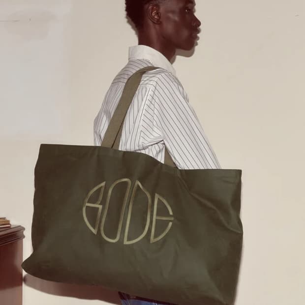 보디 BODE Waxed Cotton Zip 토트백/그린